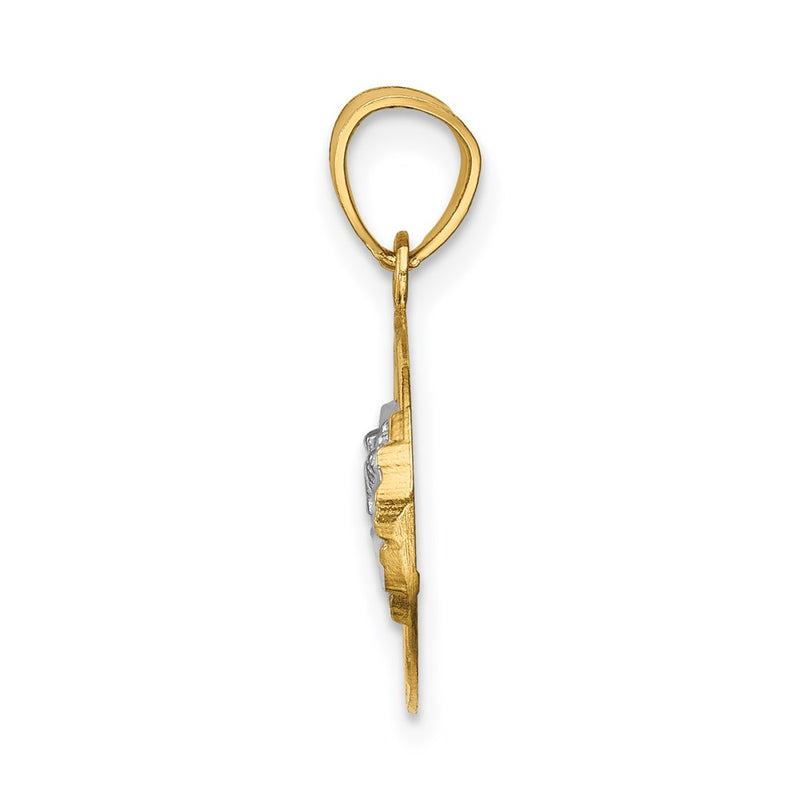 14K Yellow & Rhodium W/Rhodium The Last Supper Pendant