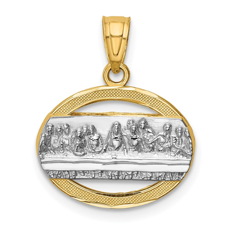 14K Yellow & Rhodium W/Rhodium The Last Supper Pendant