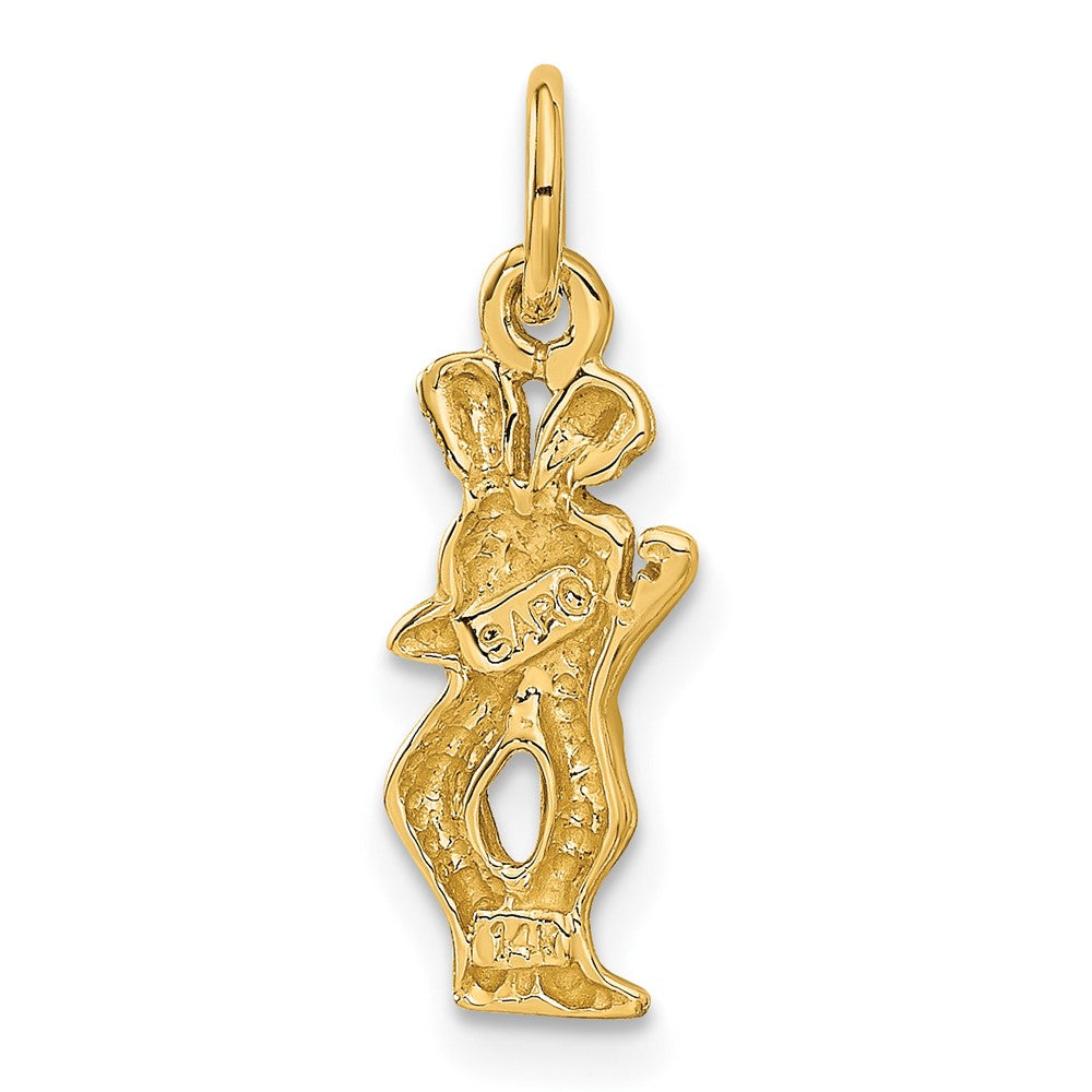 14K Yellow Gold Satin Diamond-Cut Gemini Zodiac Charm