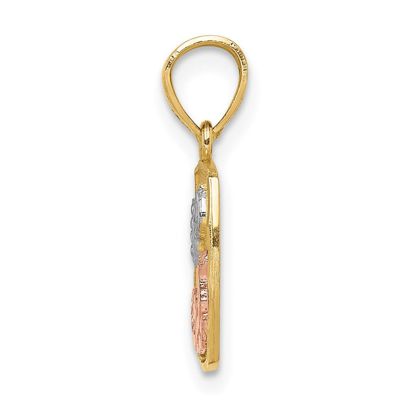 14K Two-Tone W/White Rhodium Baptism Pendant