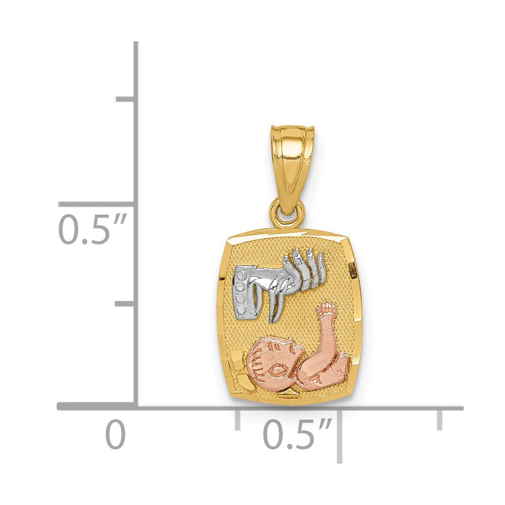 14K Two-Tone W/White Rhodium Baptism Pendant