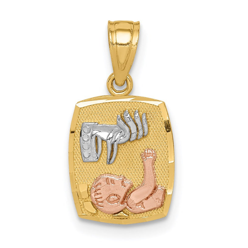 14K Two-Tone W/White Rhodium Baptism Pendant