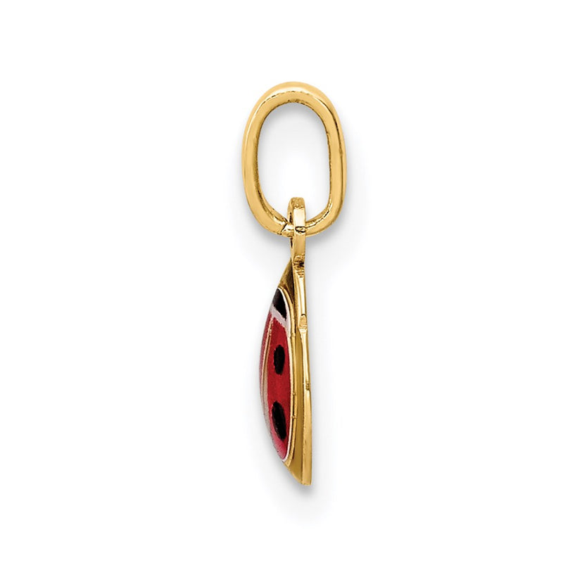 14K Yellow Gold Enamel Ladybug Charm