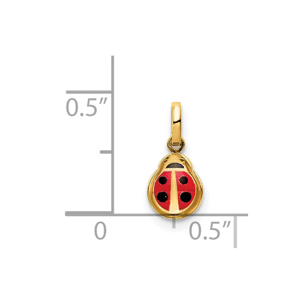14K Yellow Gold Enamel Ladybug Charm