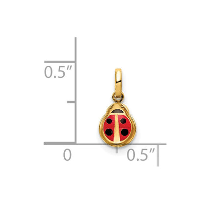 14K Yellow Gold Enamel Ladybug Charm