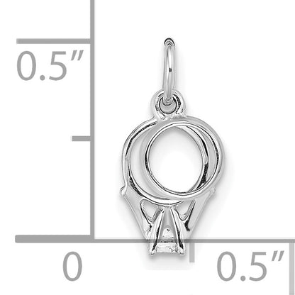 14K White Gold Cz Mini 3D Wedding Ring Charm
