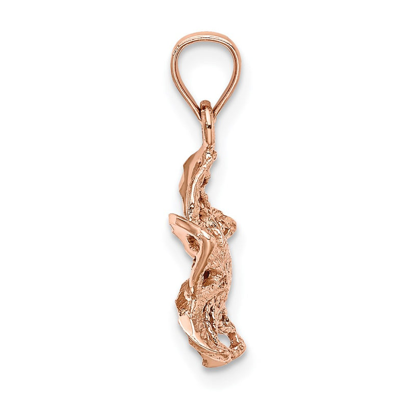14K Rose Gold Beaded And Polished Plumeria Flower Charm