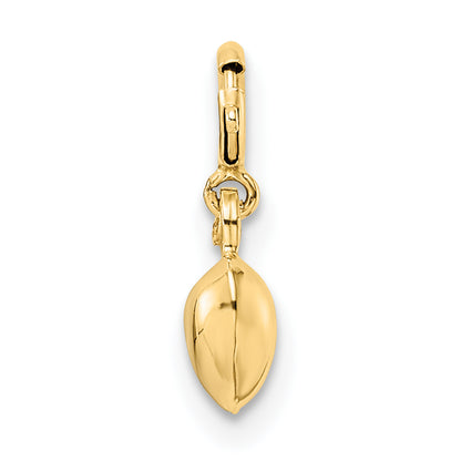 14K Yellow Gold Polished Heart W/ Spring Ring Clasp Charm