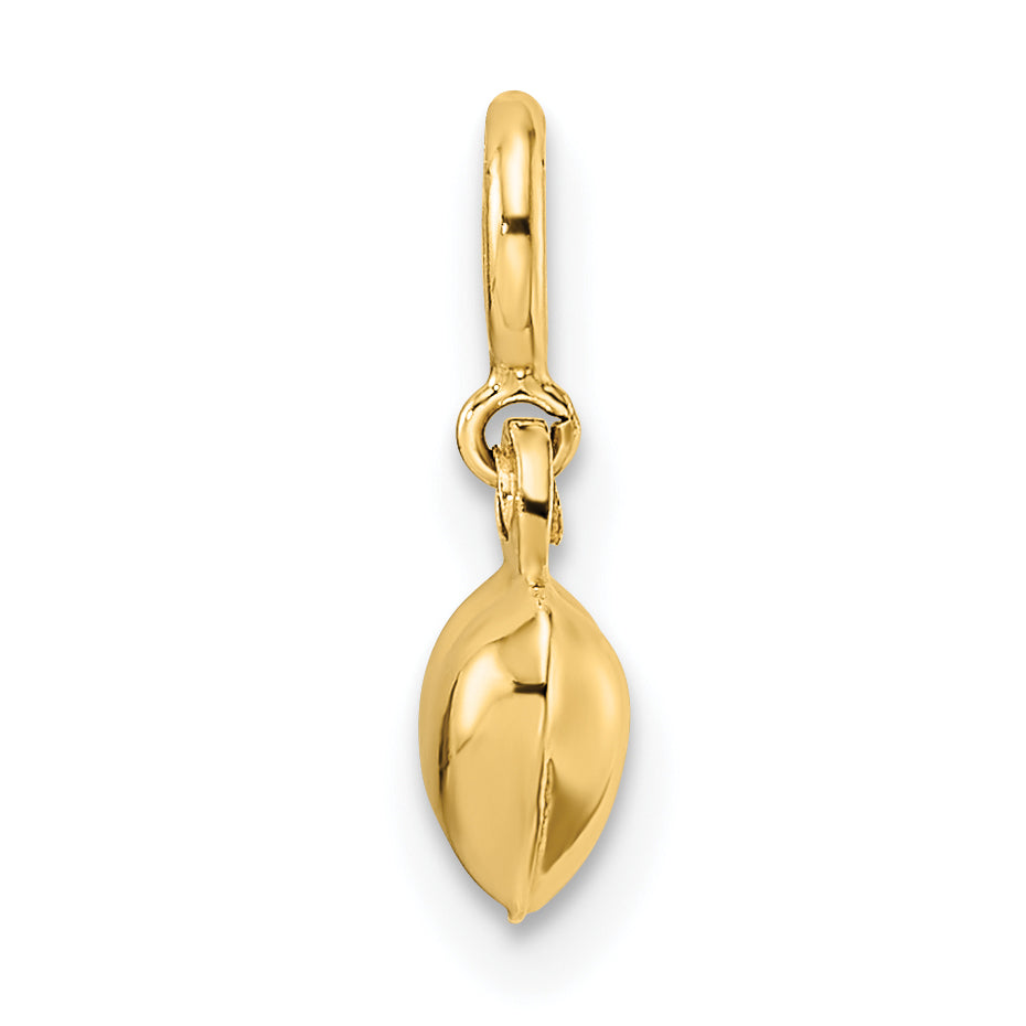 14K Yellow Gold Polished Heart W/ Spring Ring Clasp Charm