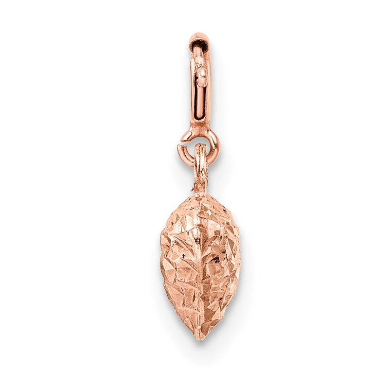 14K Rose Gold Diamond-Cut Heart W/Spring Ring Charm Pendant