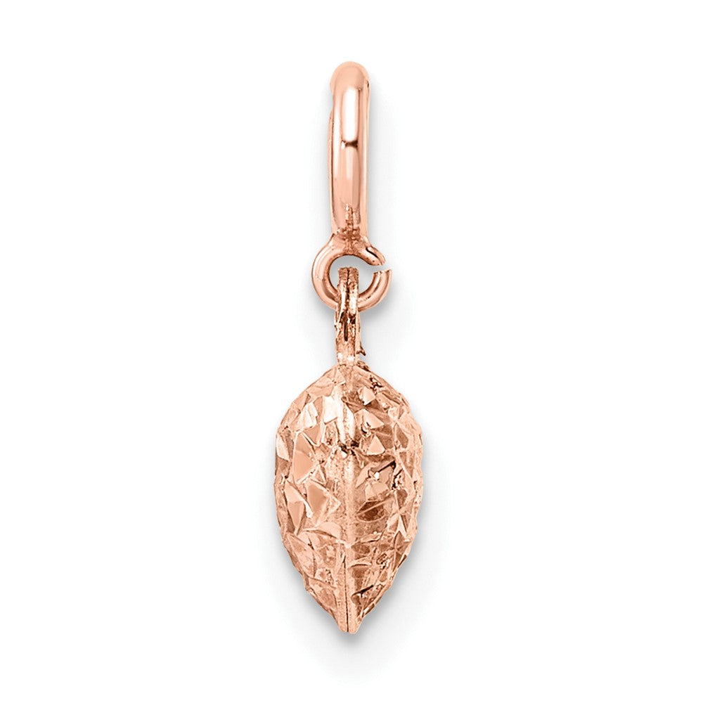 14K Rose Gold Diamond-Cut Heart W/Spring Ring Charm Pendant