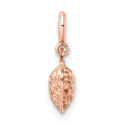 14K Rose Gold Diamond-Cut Heart W/Spring Ring Charm Pendant