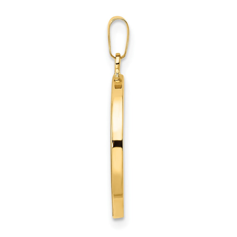 14K Yellow Gold Polished Double Heart In Circle Pendant