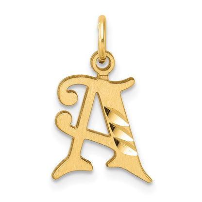 14K Yellow Gold Diamond-Cut Letter Initial Charm