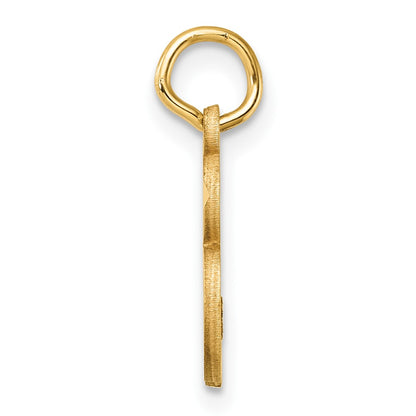 14K Yellow Gold Diamond-Cut Letter B Initial Charm
