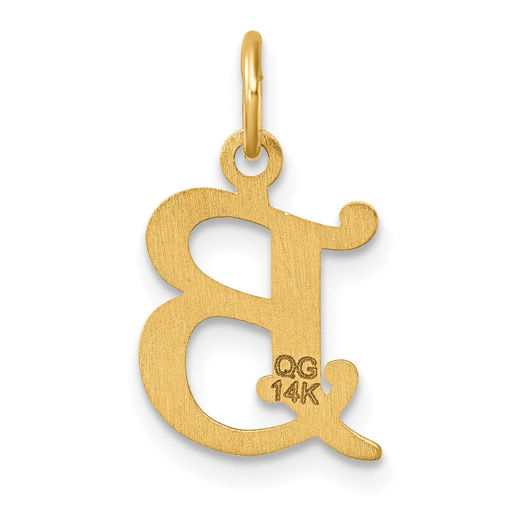 14K Yellow Gold Diamond-Cut Letter B Initial Charm