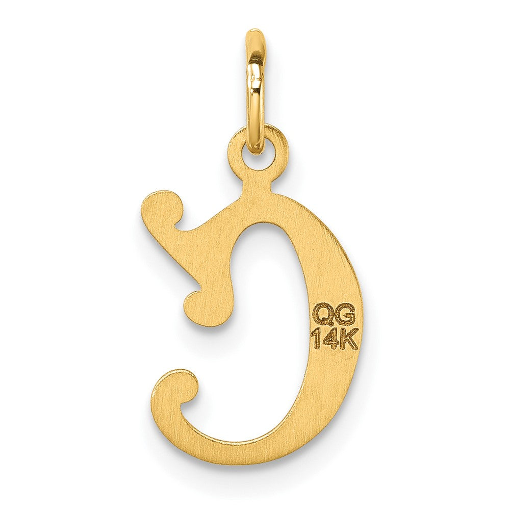 14K Yellow Gold Diamond-Cut Letter C Initial Charm