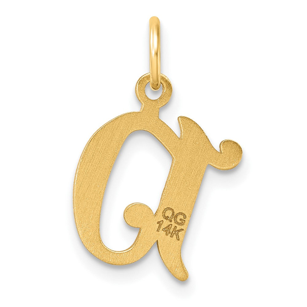14K Yellow Gold Diamond-Cut Letter D Initial Charm
