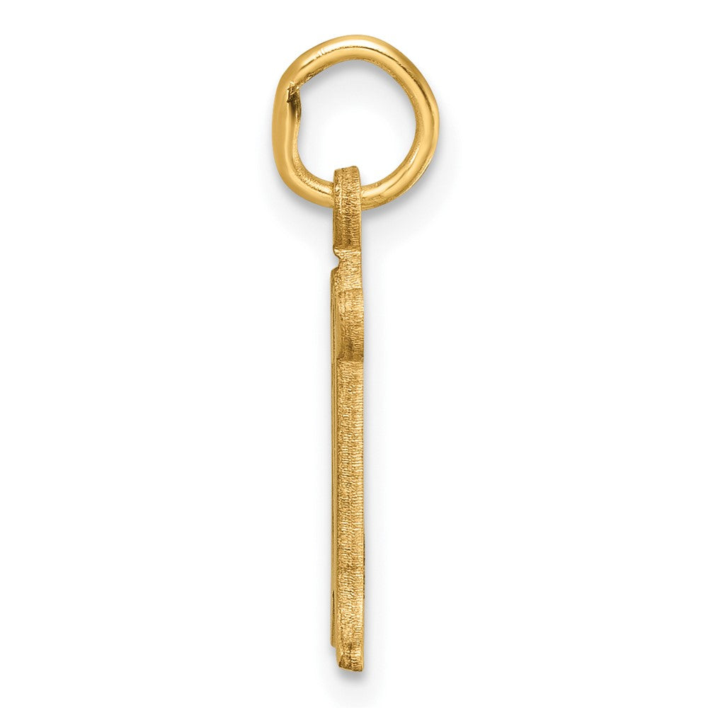 14K Yellow Gold Diamond-Cut Letter E Initial Charm
