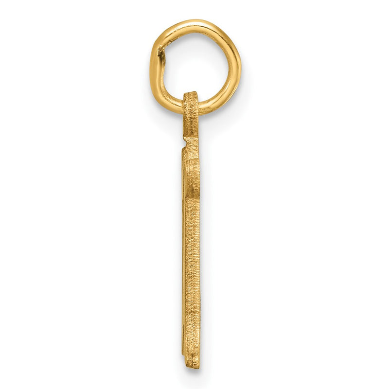 14K Yellow Gold Diamond-Cut Letter E Initial Charm
