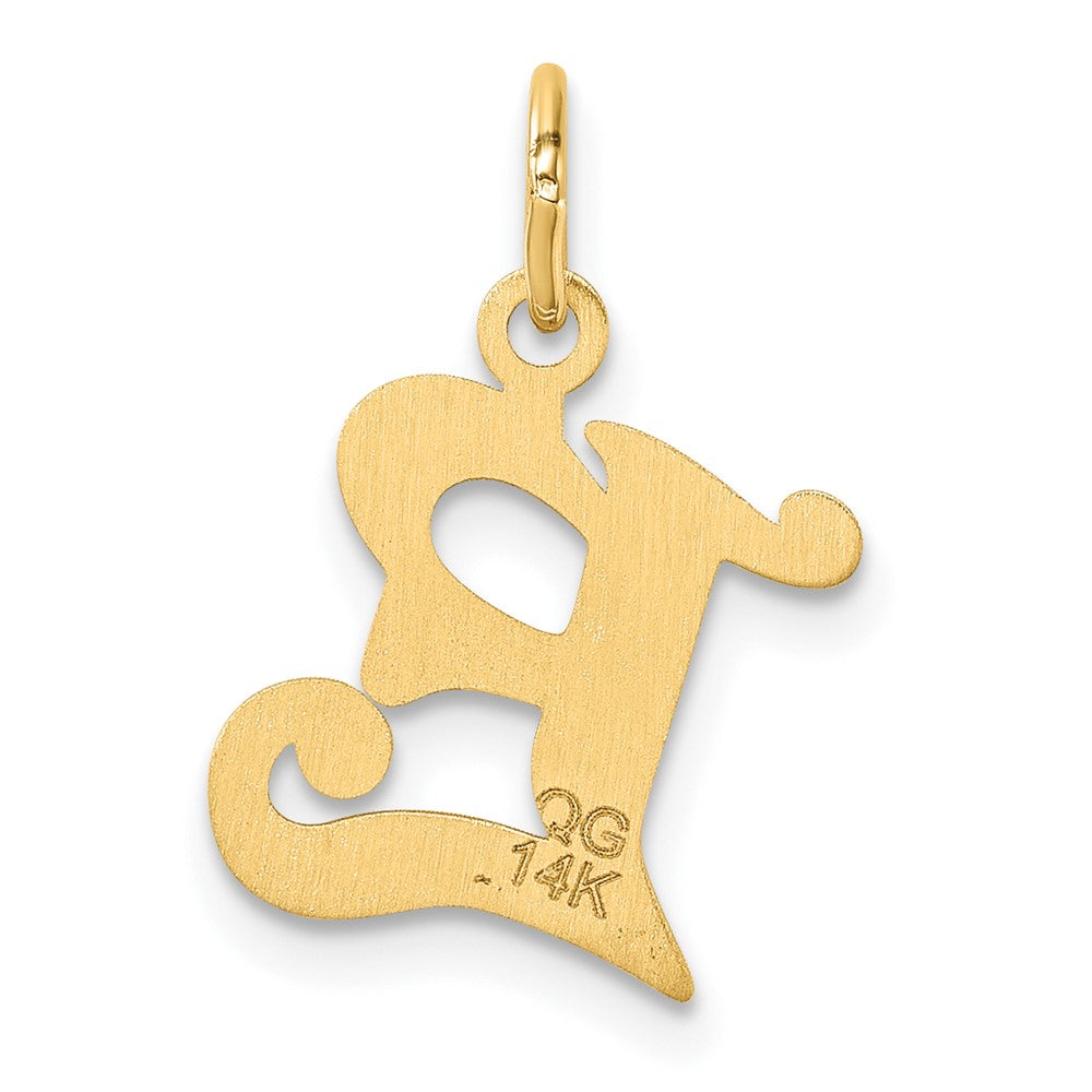 14K Yellow Gold Diamond-Cut Letter E Initial Charm