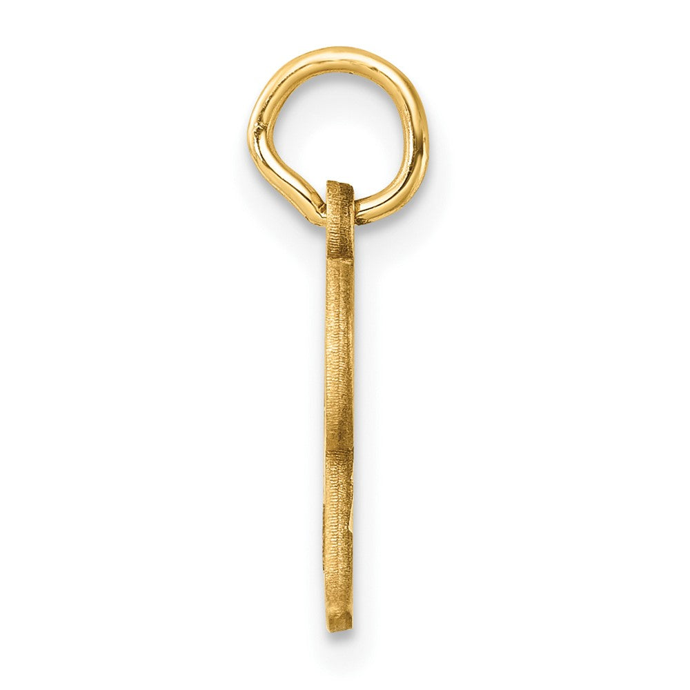 14K Yellow Gold Diamond-Cut Letter F Initial Charm