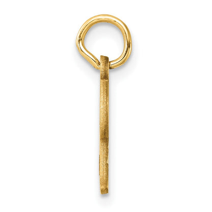 14K Yellow Gold Diamond-Cut Letter F Initial Charm