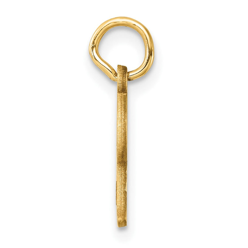 14K Yellow Gold Diamond-Cut Letter F Initial Charm