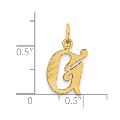 14K Yellow Gold Diamond-Cut Letter G Initial Charm