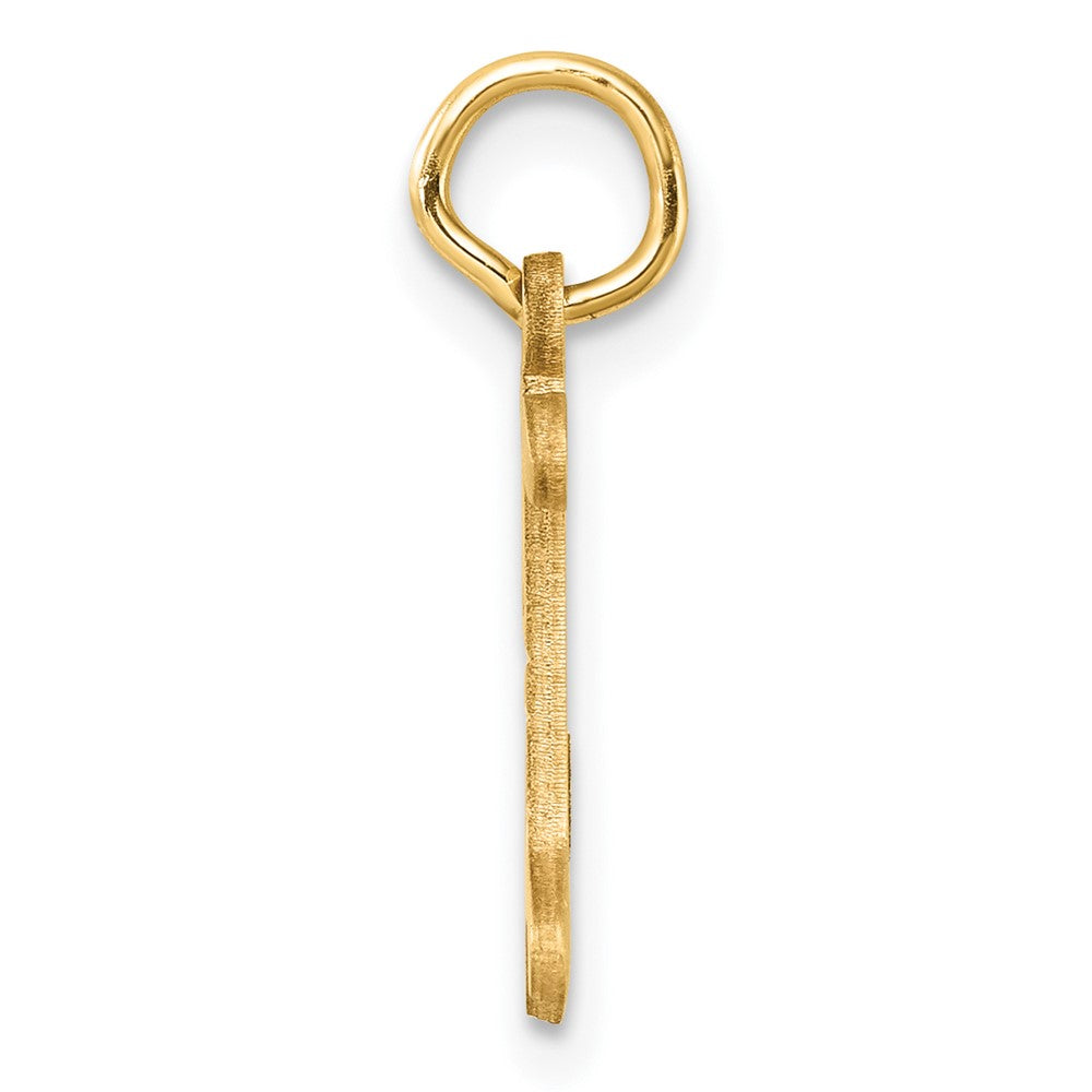14K Yellow Gold Diamond-Cut Letter I Initial Charm