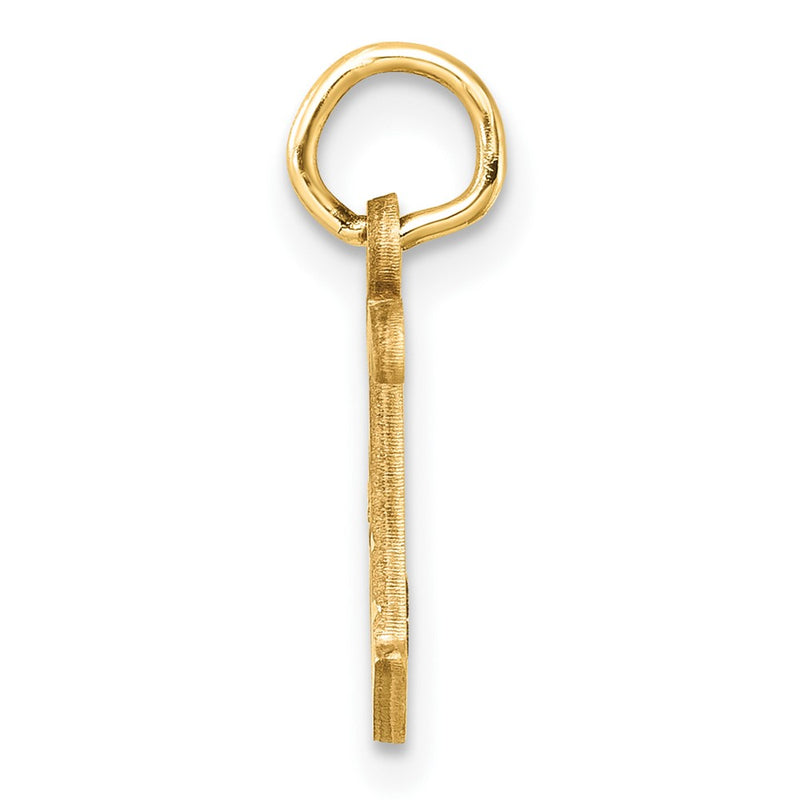 14K Yellow Gold Diamond-Cut Letter J Initial Charm