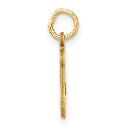 14K Yellow Gold Diamond-Cut Letter L Initial Charm