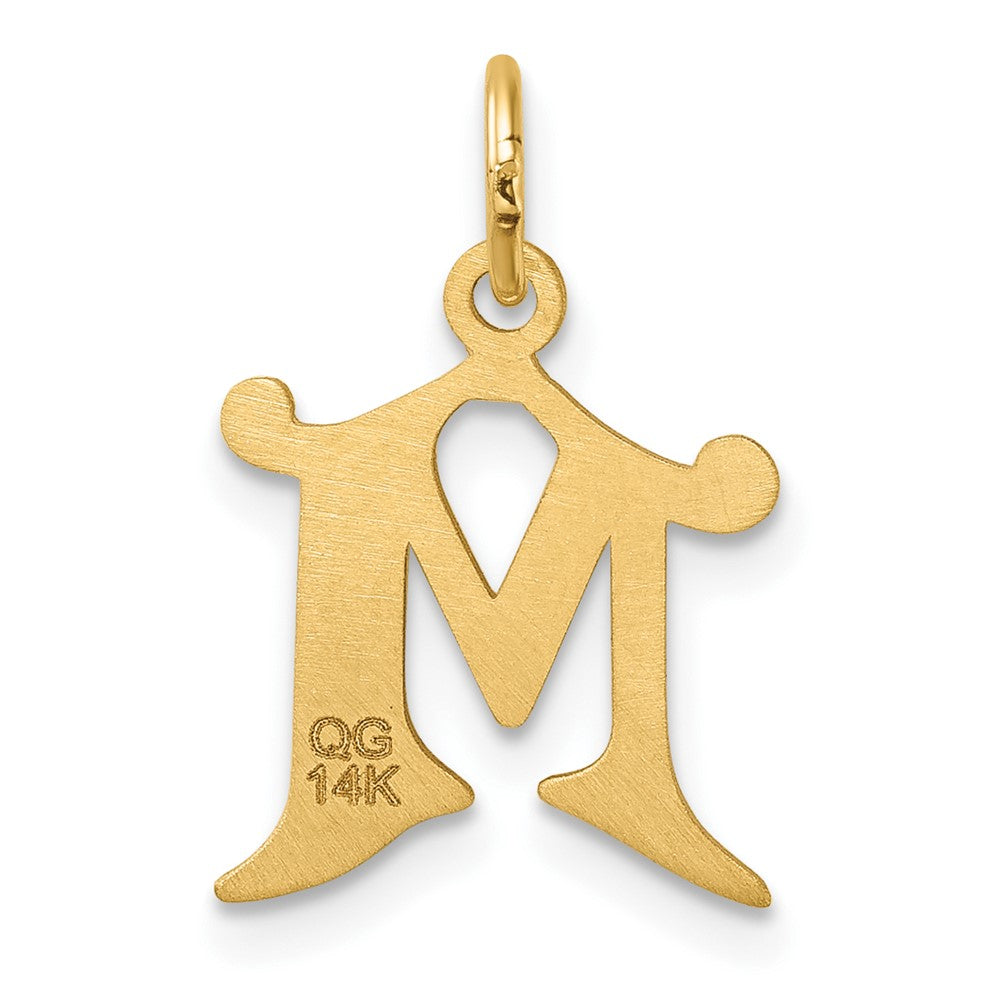 14K Yellow Gold Diamond-Cut Letter M Initial Charm