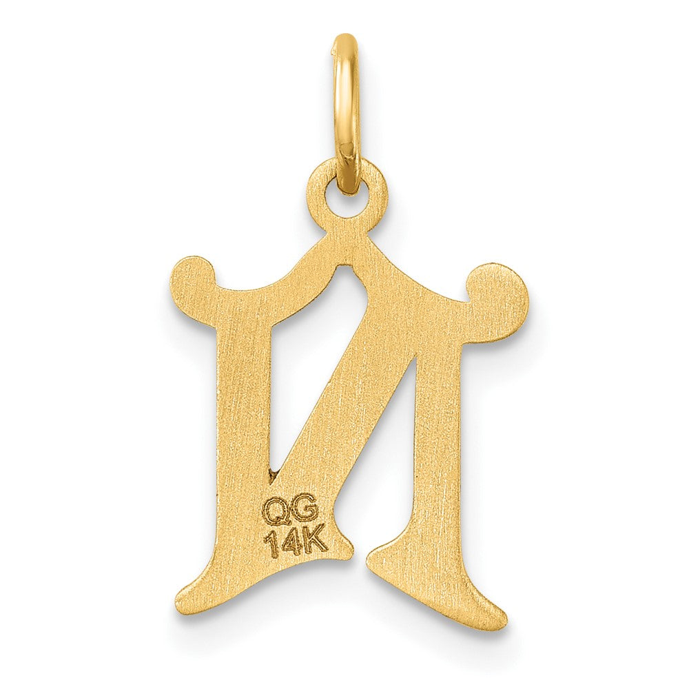 14K Yellow Gold Diamond-Cut Letter N Initial Charm