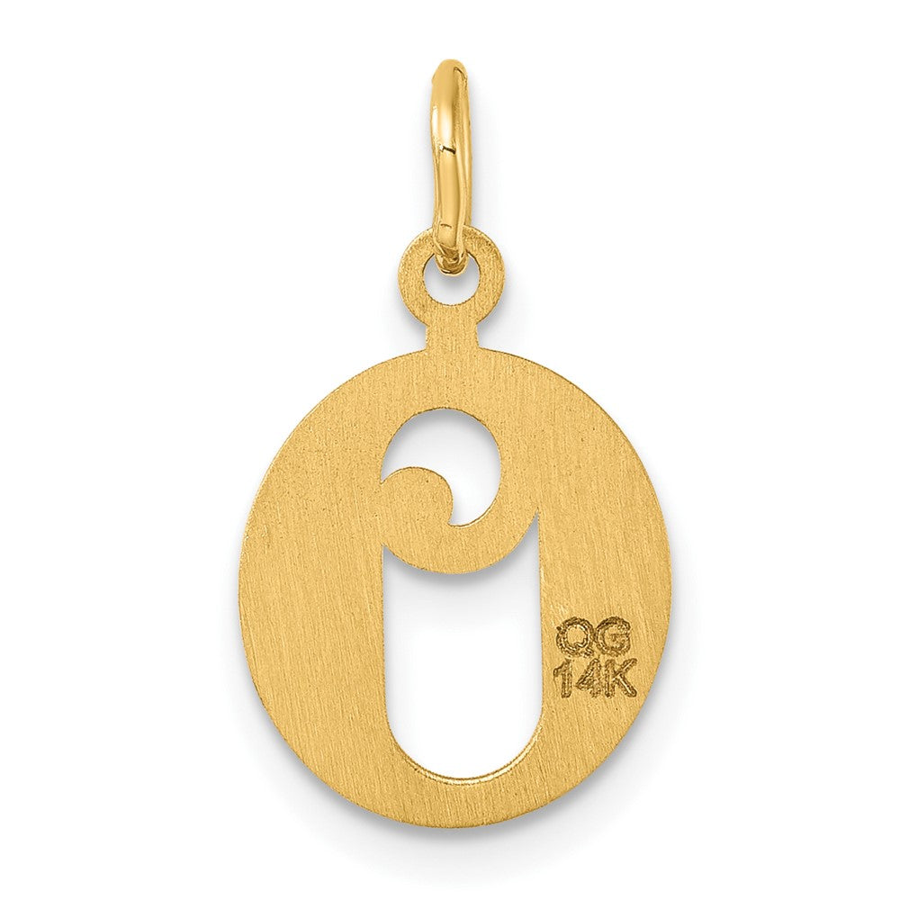 14K Yellow Gold Diamond-Cut Letter O Initial Charm