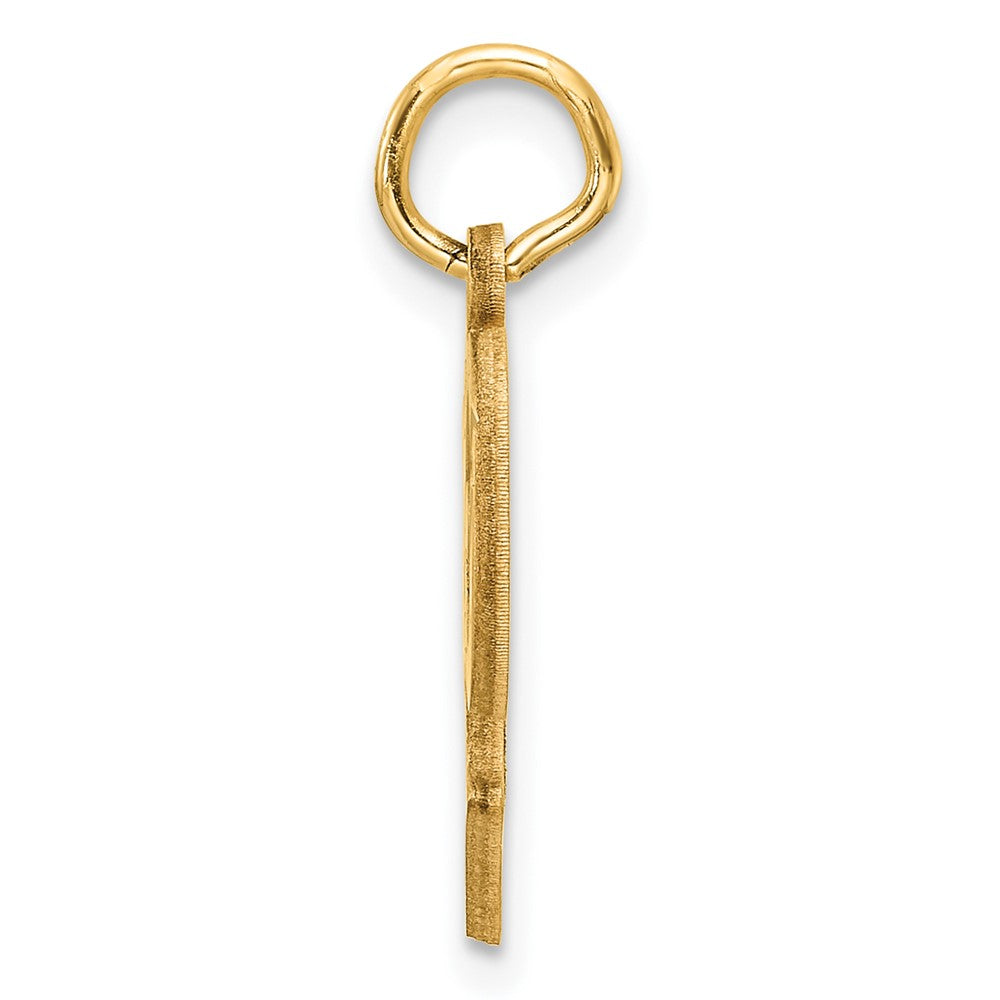 14K Yellow Gold Diamond-Cut Letter P Initial Charm