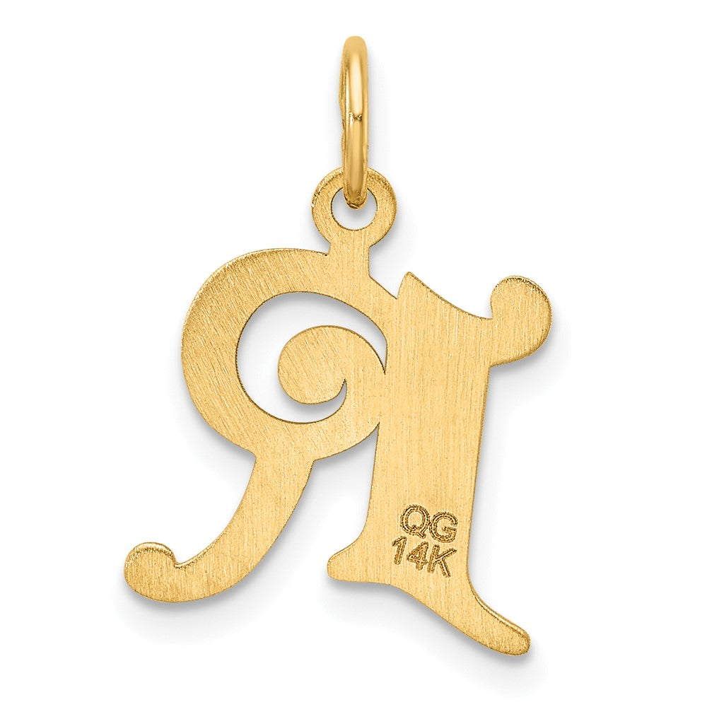 14K Yellow Gold Diamond-Cut Letter R Initial Charm