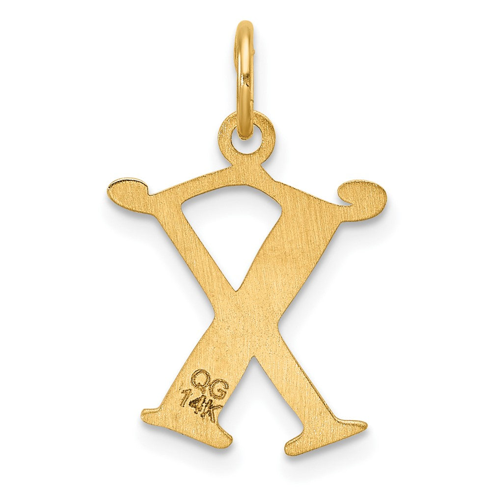 14K Yellow Gold Diamond-Cut Letter X Initial Charm