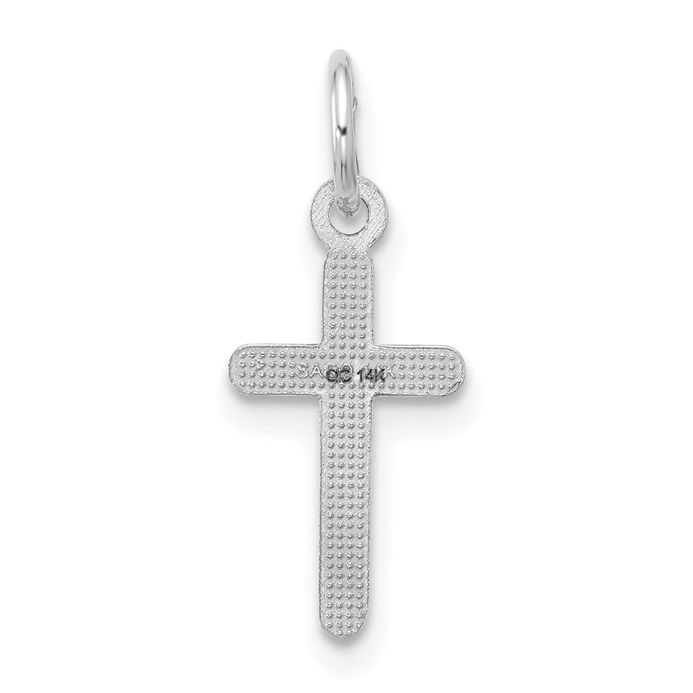 14K White Gold Cross Pendant