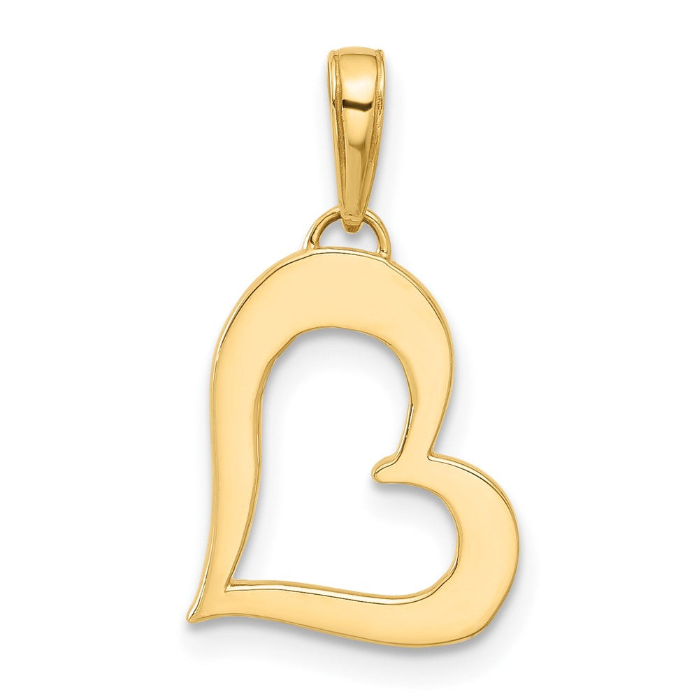 14K Yellow & Rhodium and White Rhodium D/c Heart Pendant