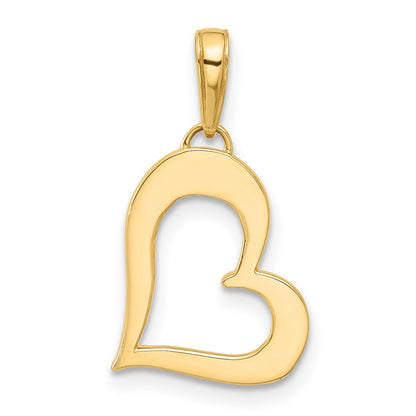 14K Yellow & Rhodium and White Rhodium D/c Heart Pendant