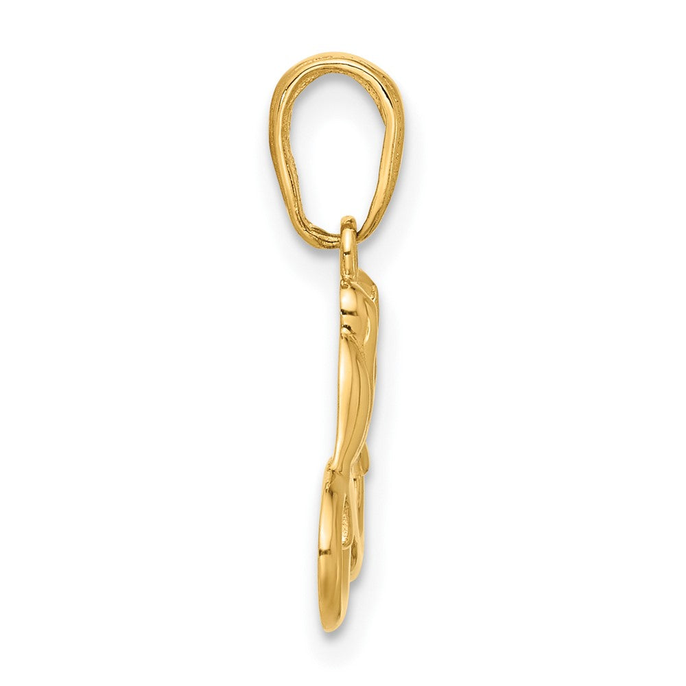 14K Yellow & Rhodium and White Rhodium D/c Infinity Love Birds Pendant