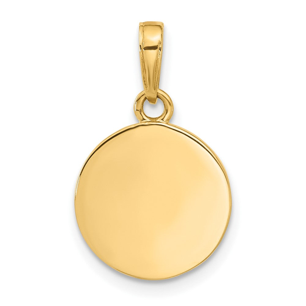 14K Yellow Gold Polished with Blue Enamel and Clear Epoxy Resin It's Boy Pendant