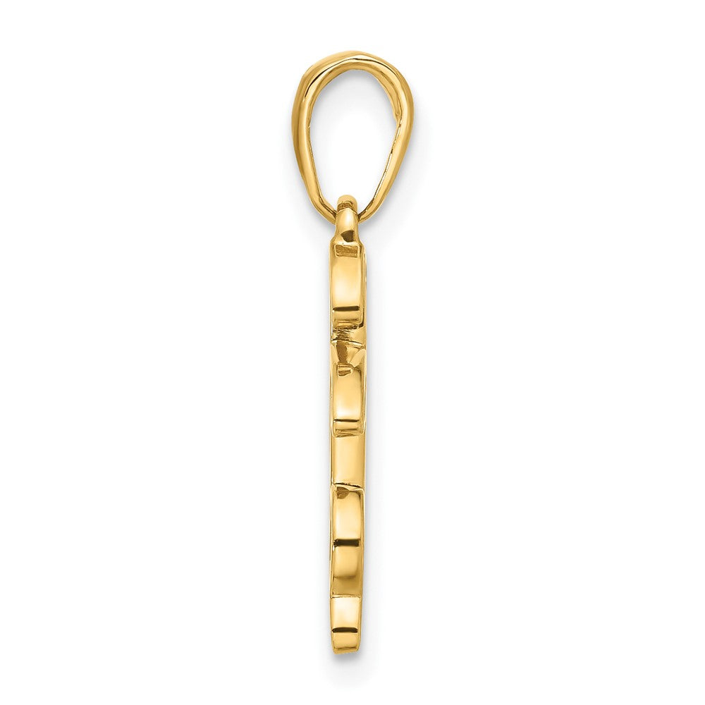 14K Yellow & Rhodium and White Rhodium D/c Heart It's Boy Pendant