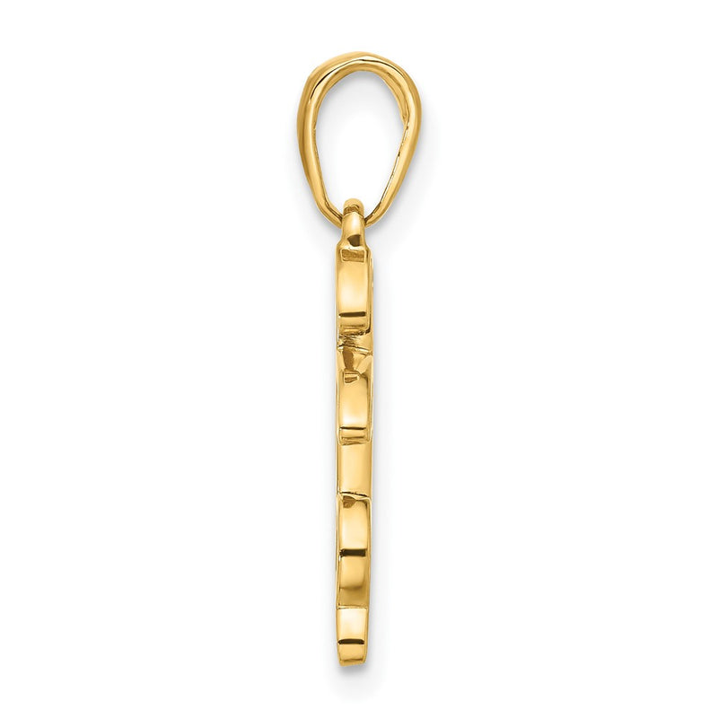 14K Yellow & Rhodium and White Rhodium D/c Heart It's Boy Pendant