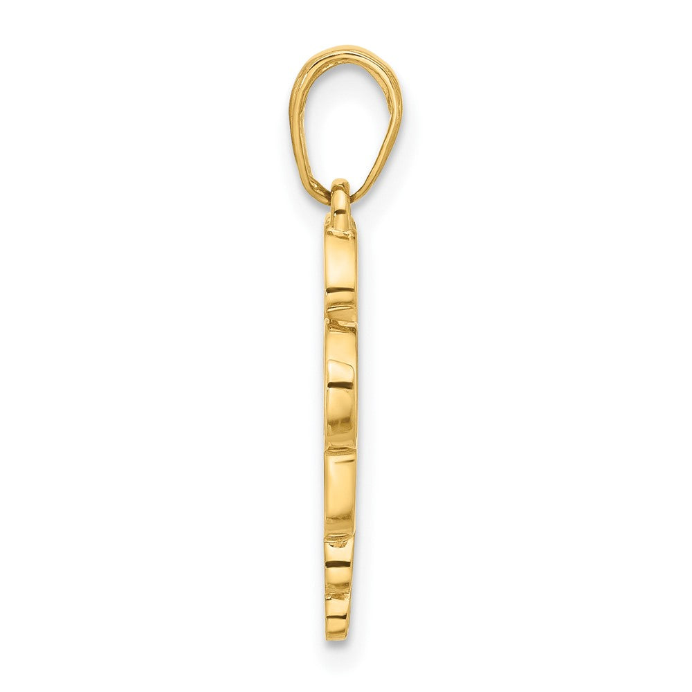 14K Yellow & Rhodium and White Rhodium D/c Heart It's Girl Pendant