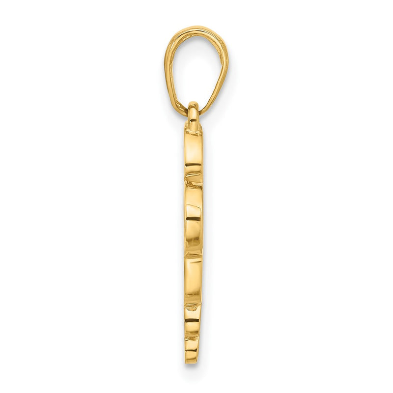 14K Yellow & Rhodium and White Rhodium D/c Heart It's Girl Pendant