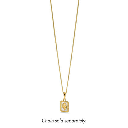 14K Yellow & Rhodium and White Rhodium Sun in Frame Pendant
