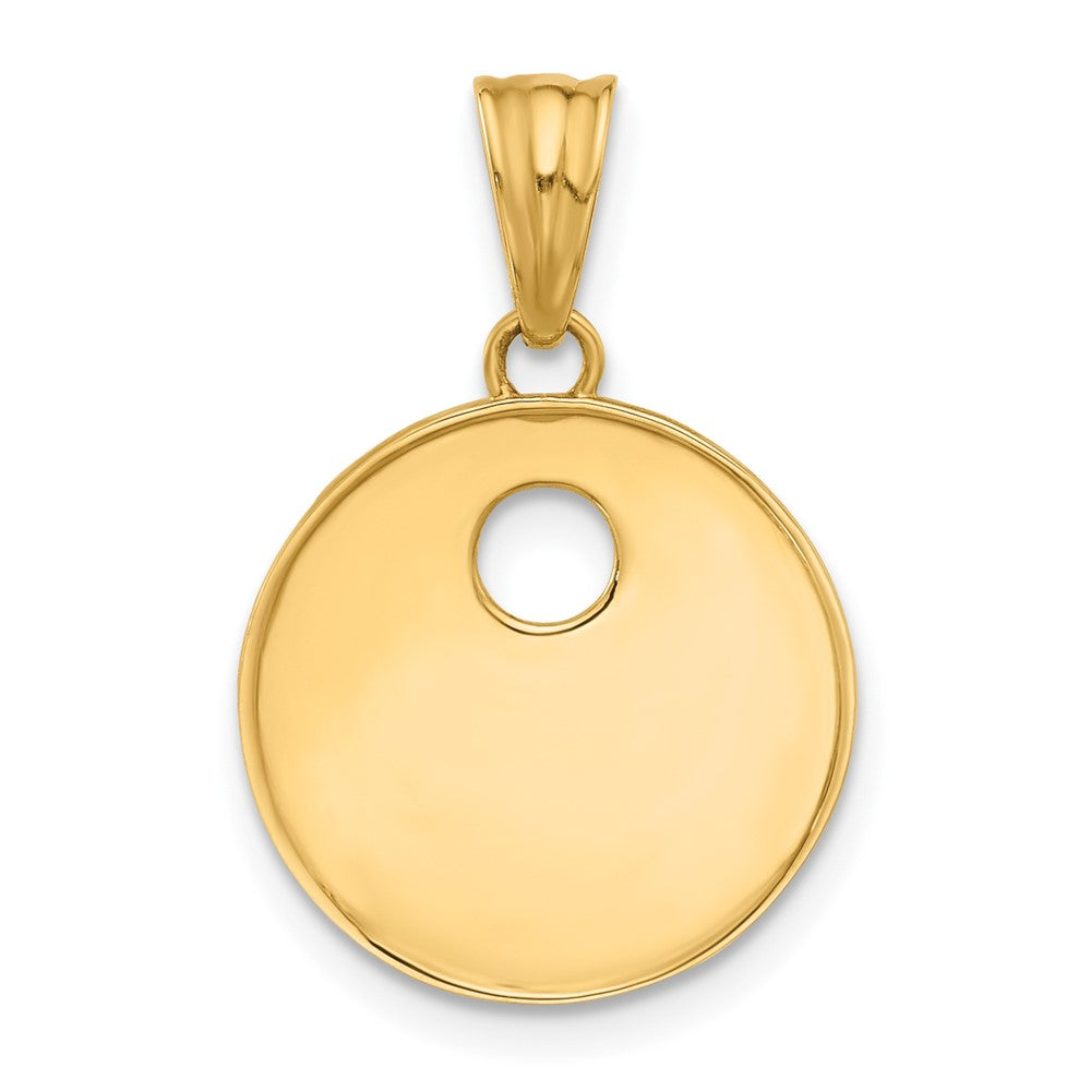14K Yellow Gold Polished Enameled Sun and Stars Pendant