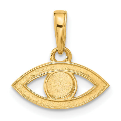 14K Yellow & Rhodium and White Rhodium D/c Evil Eye Pendant